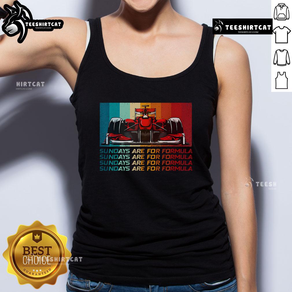 Good Sundays are for Formula Racing lovers: motorsports tank top featuring fast cars design for racing enthusiasts.