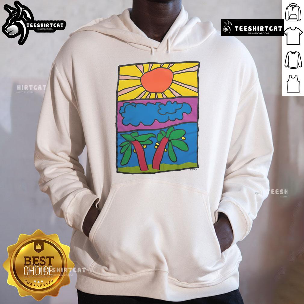 Good Vintage Doron Sun Light Cloud Nature Art Hoodie featuring a serene outdoor scene with vibrant colors and artistic design.