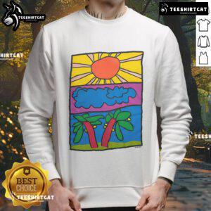 Good vintage Doron sun light cloud nature art sweatshirt featuring a vibrant design perfect for nature lovers.