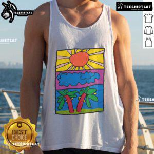 Good Vintage Doron Sun Light Cloud Nature Art Tank Top featuring a vibrant nature scene and artistic design.