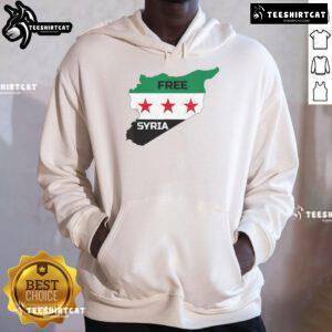 Hot Free Syria Help Syrian People Hoodie showcasing support for Syrian communities in need, featuring bold graphics.