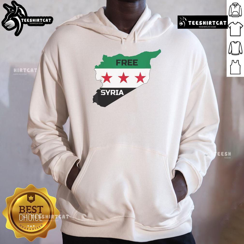Hot Free Syria Help Syrian People Hoodie showcasing support for Syrian communities in need, featuring bold graphics.