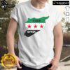 Hot Free Syria Help Syrian People T-Shirt design featuring bold text and vibrant colors supporting Syrian humanitarian aid.