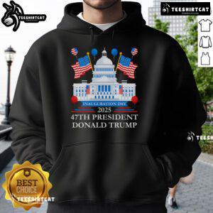 Hot President Donald Trump Inauguration Day 2025 hoodie design featuring bold graphics and vibrant colors.