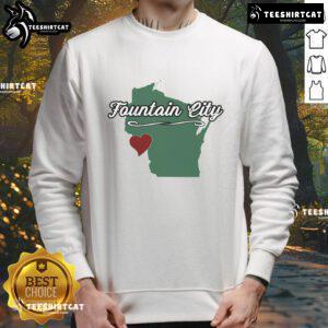 Nice Fountain City Wisconsin sweatshirt featuring state-themed design for city souvenirs, perfect for locals and tourists.
