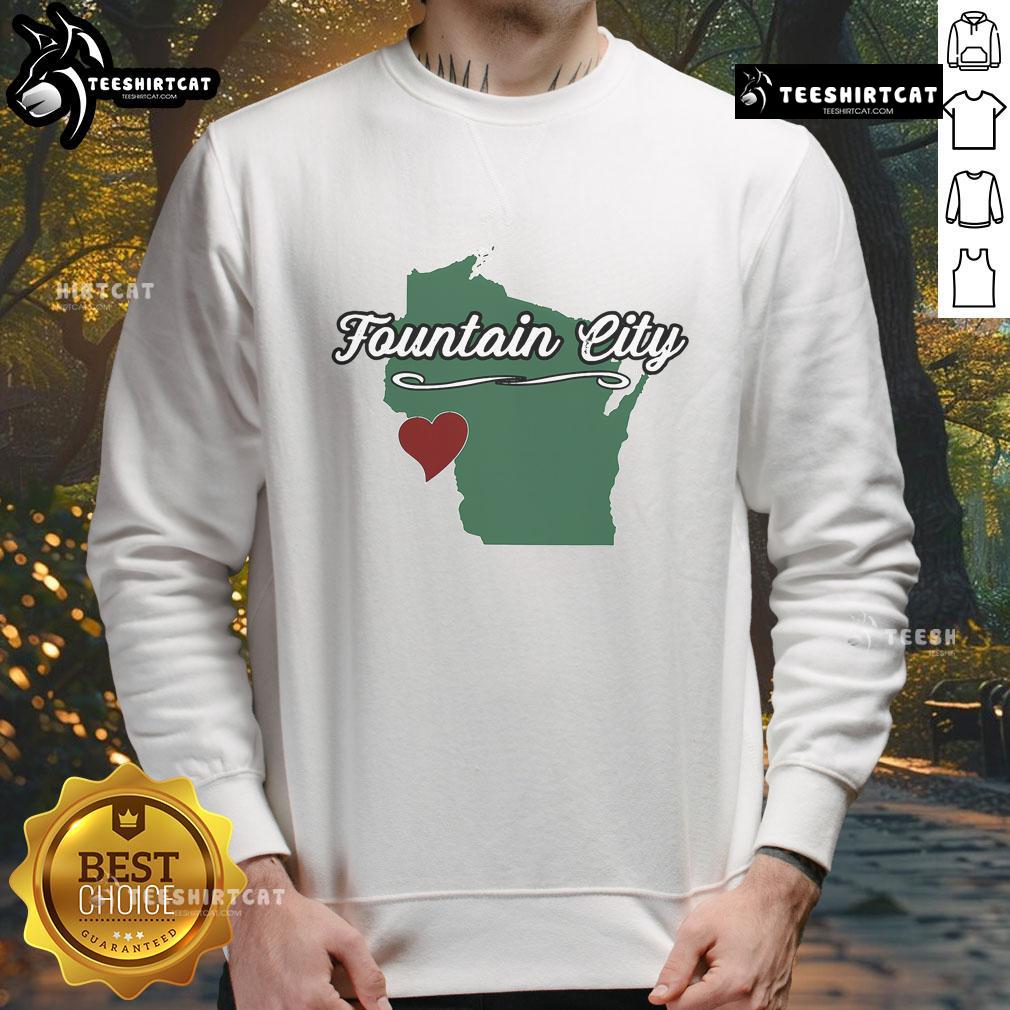 Nice Fountain City Wisconsin sweatshirt featuring state-themed design for city souvenirs, perfect for locals and tourists.