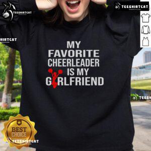 Cozy sweatshirt featuring 'My Favorite Cheerleader is My Friend' design, perfect for cheer friends and fans.