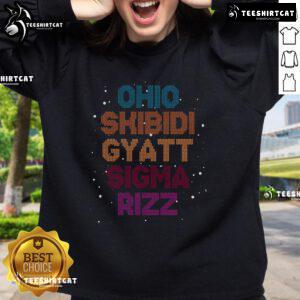Nice Ohio Skibidi Gyatt Rizz Sweatshirt featuring a vibrant design perfect for stylish winter wear.
