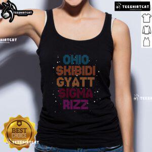 Stylish Nice Ohio Skibidi Gyatt Rizz tank top displayed on a mannequin, perfect for summer fashion and casual wear.
