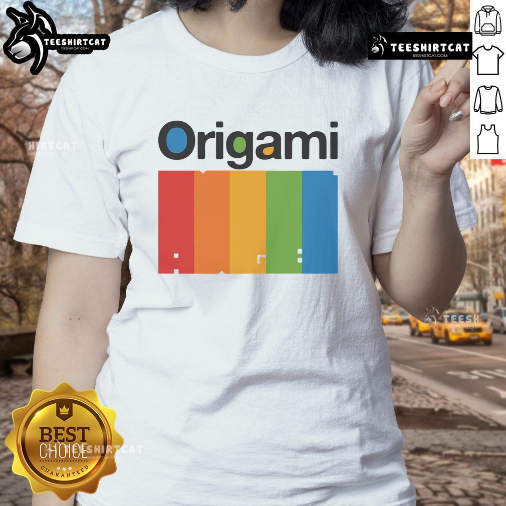 Nice Origami Spectrum Ladies Tee showcasing vibrant colors and unique origami-inspired design for stylish women.