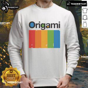 Colorful Nice Origami Spectrum Sweatshirt showcasing vibrant origami-inspired designs on a cozy fabric.