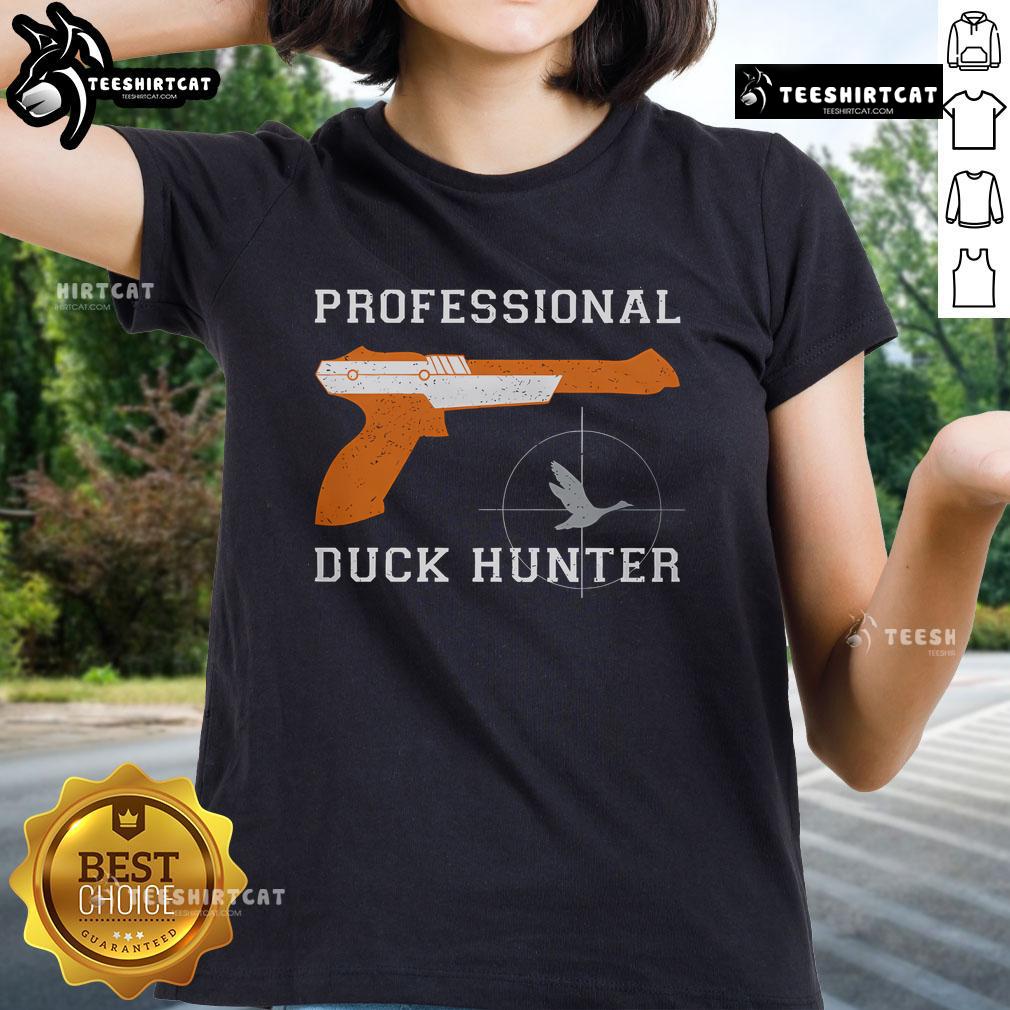 Nice Professional Duck Hunter Ladies Tee featuring a stylish design perfect for female hunting enthusiasts.
