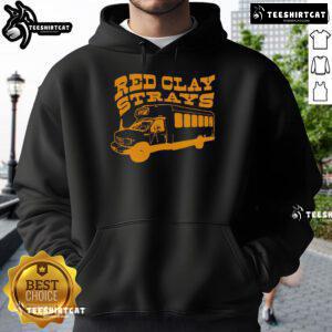 Stylish Nice Red Clay Strays hoodie featuring a vibrant design, perfect for casual wear and showcasing street fashion.