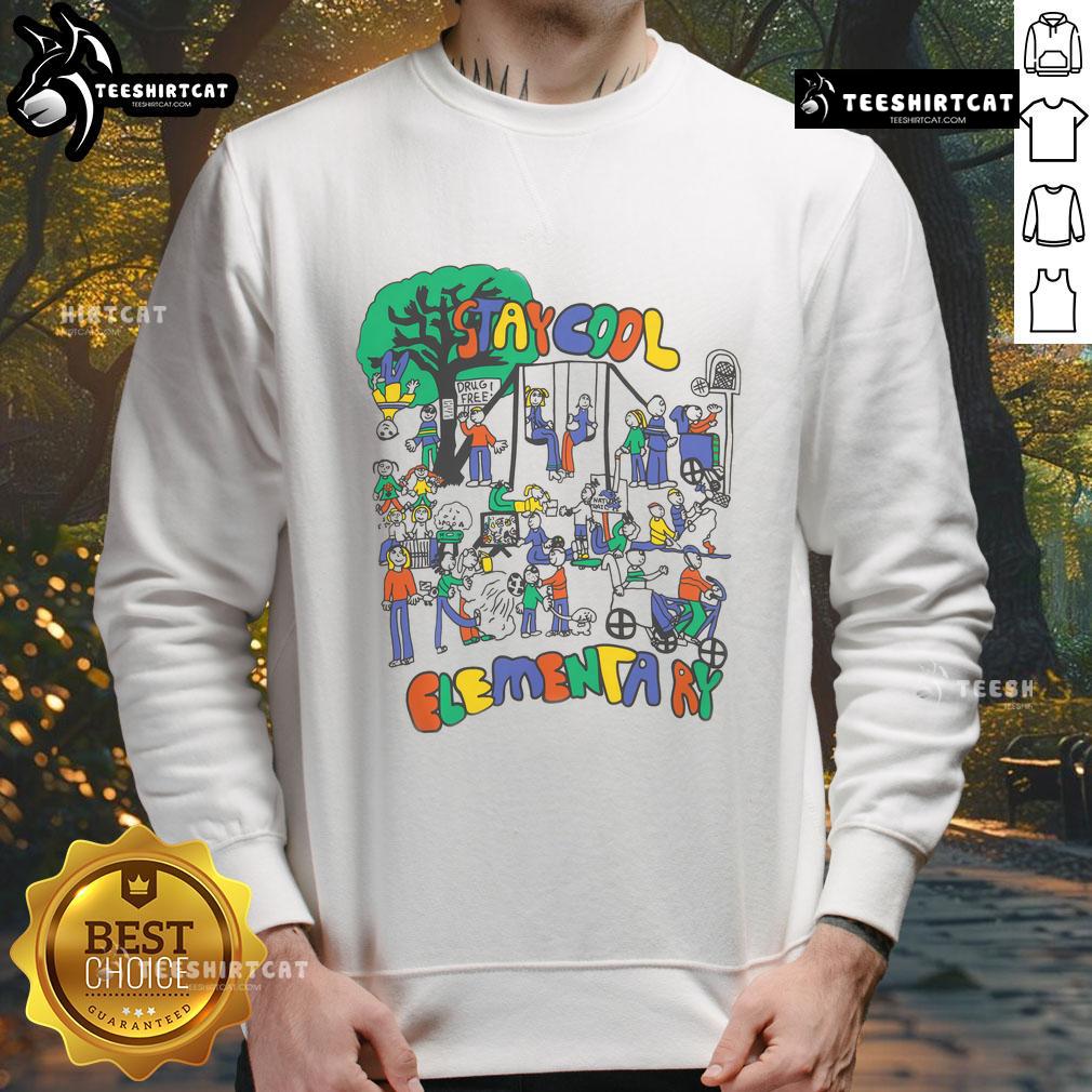 Cozy Nice Stay Cool Elementary sweatshirt in vibrant colors, perfect for school events and casual wear for kids.