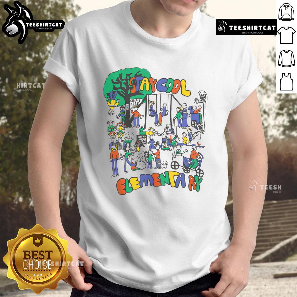 Nice Stay Cool Elementary T-Shirt featuring vibrant colors and fun design, perfect for kids' casual wear.