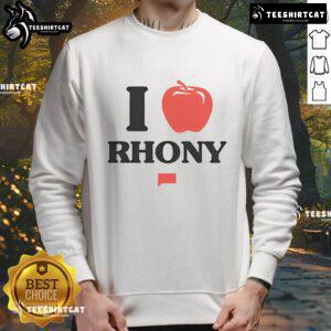 Stylish Nice The Real Housewives of New York City I Apple RHONY sweatshirt featuring vibrant design and cozy fit.