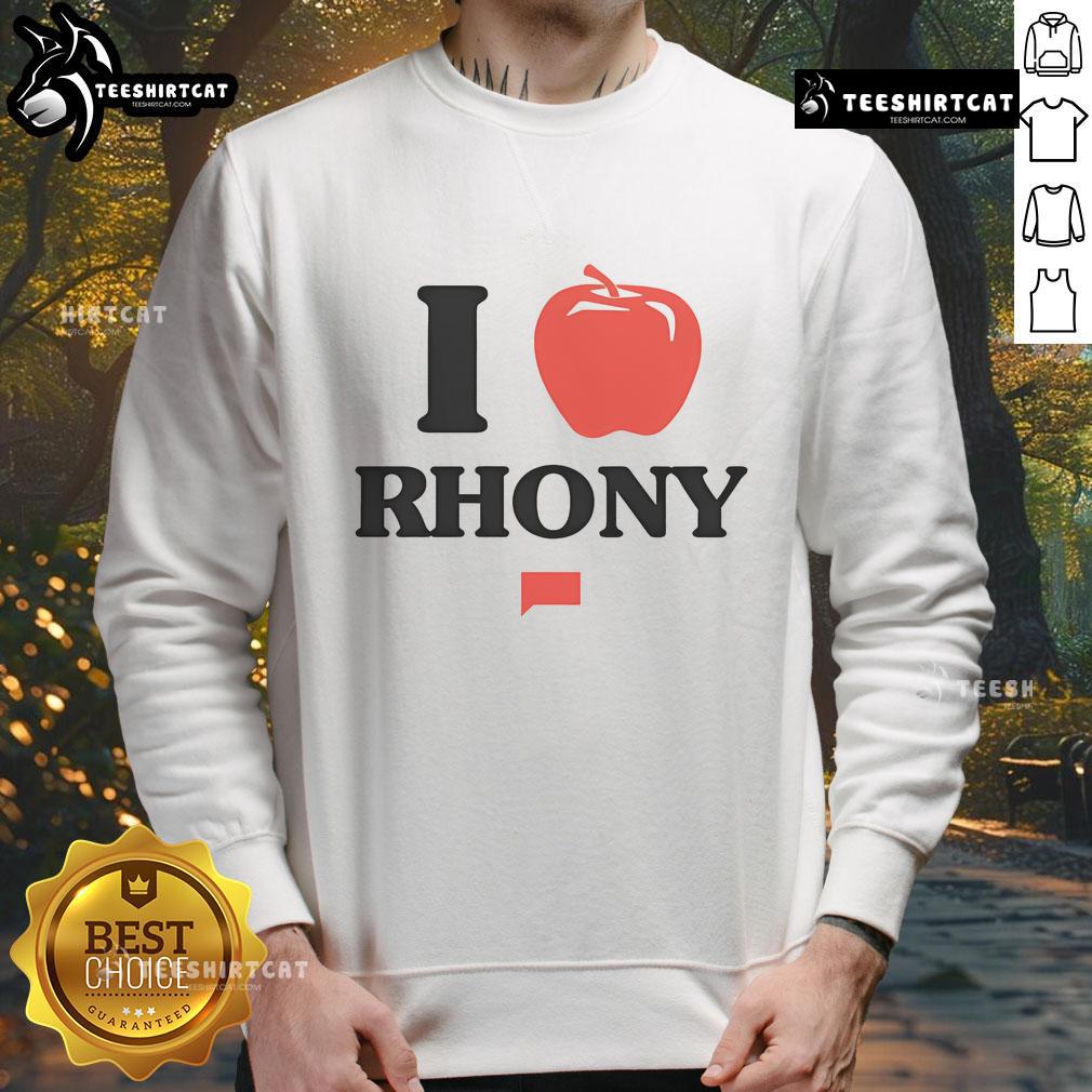 Stylish Nice The Real Housewives of New York City I Apple RHONY sweatshirt featuring vibrant design and cozy fit.
