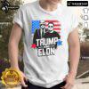 Nice Trump and Elon 2024 Presidential Election T-shirt featuring American flag design, perfect for patriots and supporters.