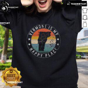 Vintage sweatshirt featuring 'Nice Vermont is My Happiest Place' design, perfect for Montpelier vacation vibes.