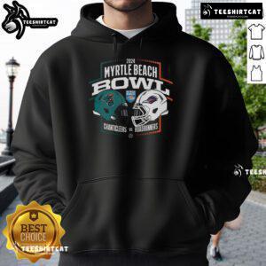 2024 Myrtle Beach Bowl hoodie featuring Coastal Carolina Chanticleers vs UTSA Roadrunners NCAA Division matchup design.