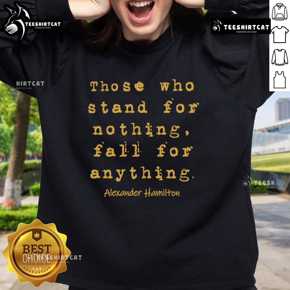 Official Alexander Hamilton hoodie featuring an inspirational quote from the famous Aham sweatshirt design.