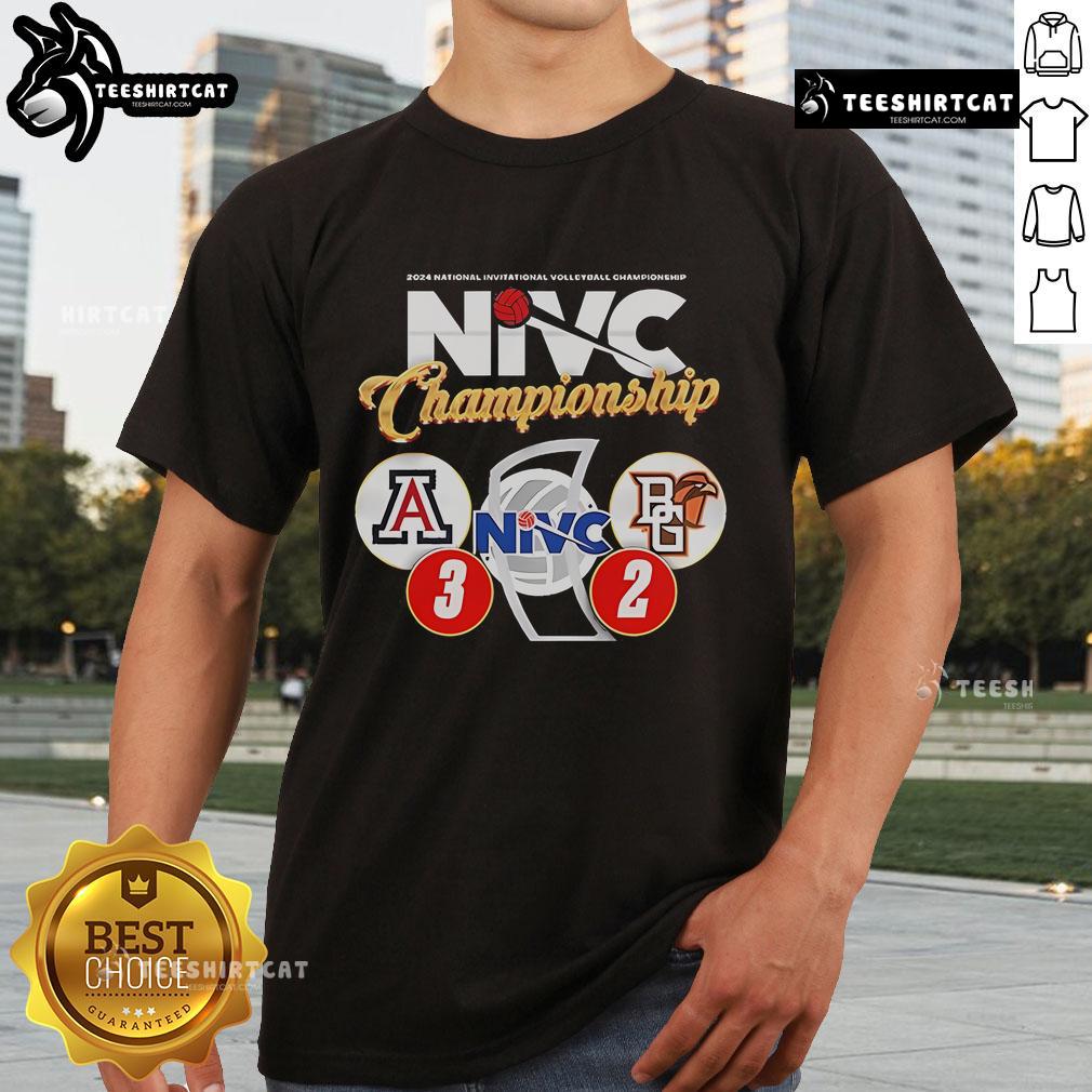 Official Arizona Volleyball Nivic Champions 3 2 T-Shirt featuring unique design celebrating the championship victory.