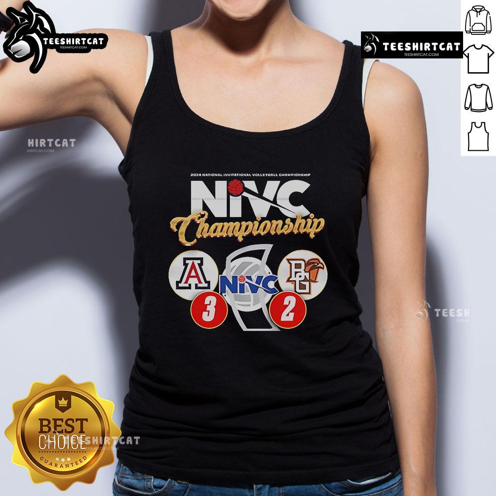 Official Arizona Volleyball Nivic Champions 3-2 Tank Top featuring team logo and vibrant colors for fans and players.