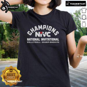 Alt Text: Official Arizona Volleyball Nivic Champions Ladies Tee showcasing team pride and sporty design in vibrant colors.
