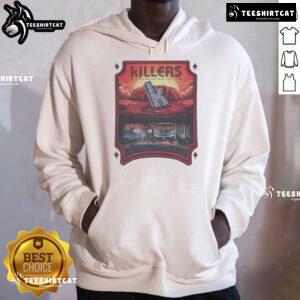 Official Australian The Killers Dec 2024 Tour Hoodie featuring iconic band logo and vibrant design.