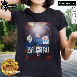 Official Balatro Game Wall Art 2024 Tour Ladies Tee featuring vibrant graphics and stylish design for fans.