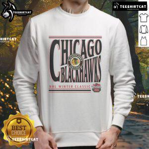 Alt Text: Official Chicago Blackhawks Khaki 2025 NHL Winter Classic Richmond Powerhouse Sweatshirt displayed on a mannequin.