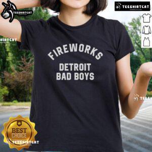 Official Fireworks Detroit Bad Beat Ladies Tee featuring vibrant design, perfect for celebrating summer events in Detroit.