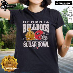 Official Georgia Bulldogs Sugar Bowl Playoff ladies tee featuring team colors and logo, perfect for game day wear.