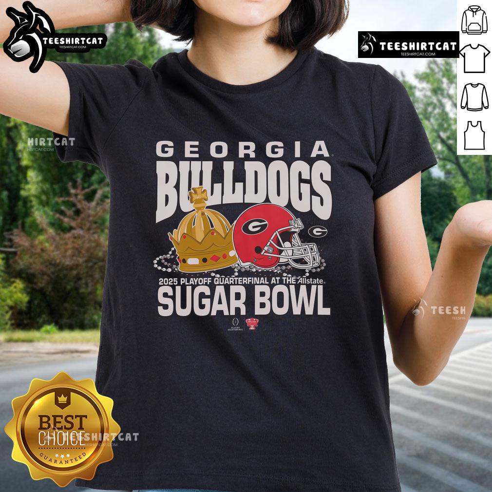 Official Georgia Bulldogs Sugar Bowl Playoff ladies tee featuring team colors and logo, perfect for game day wear.