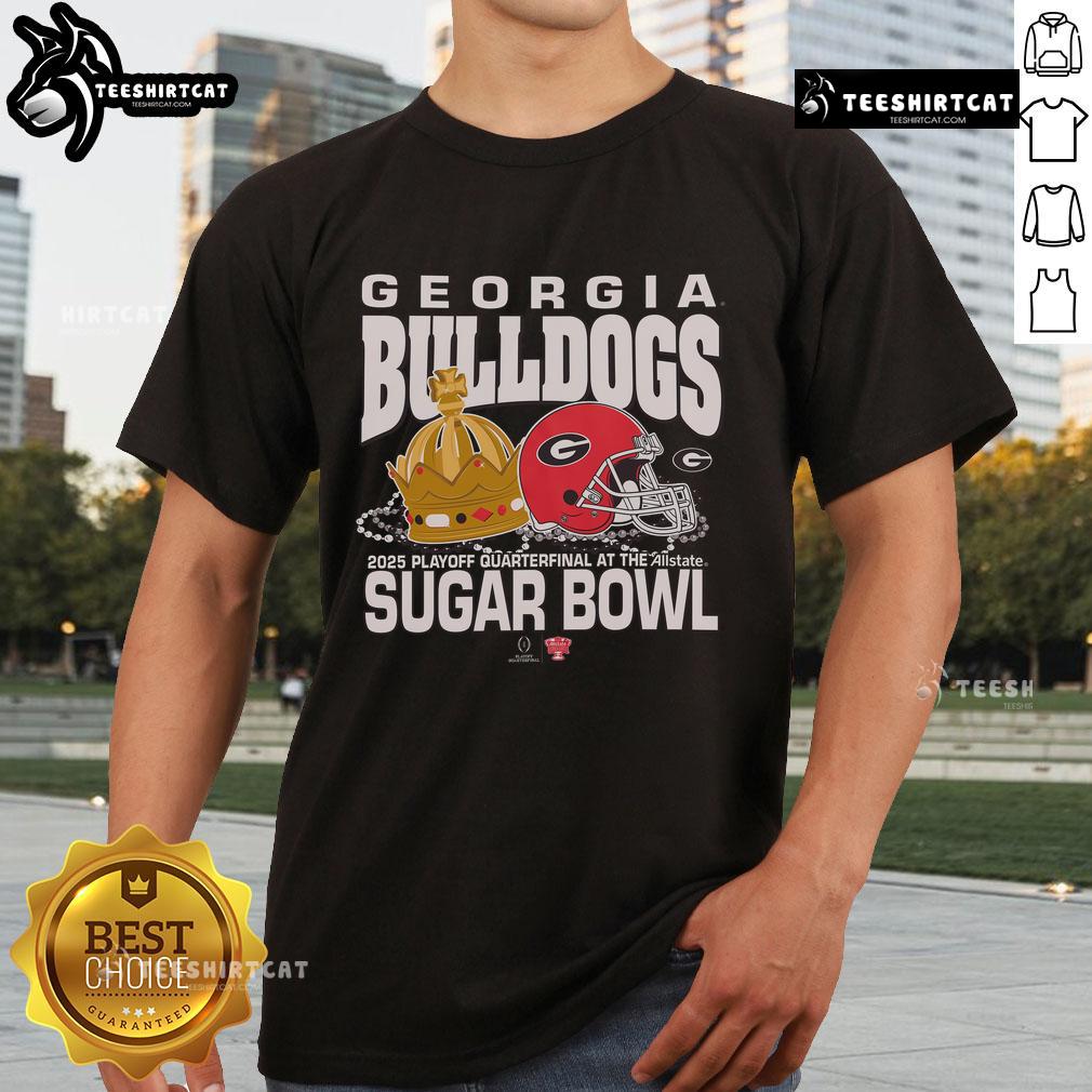 Official Georgia Bulldogs Sugar Bowl Playoff T-Shirt featuring team colors and logo, perfect for fans celebrating the game.