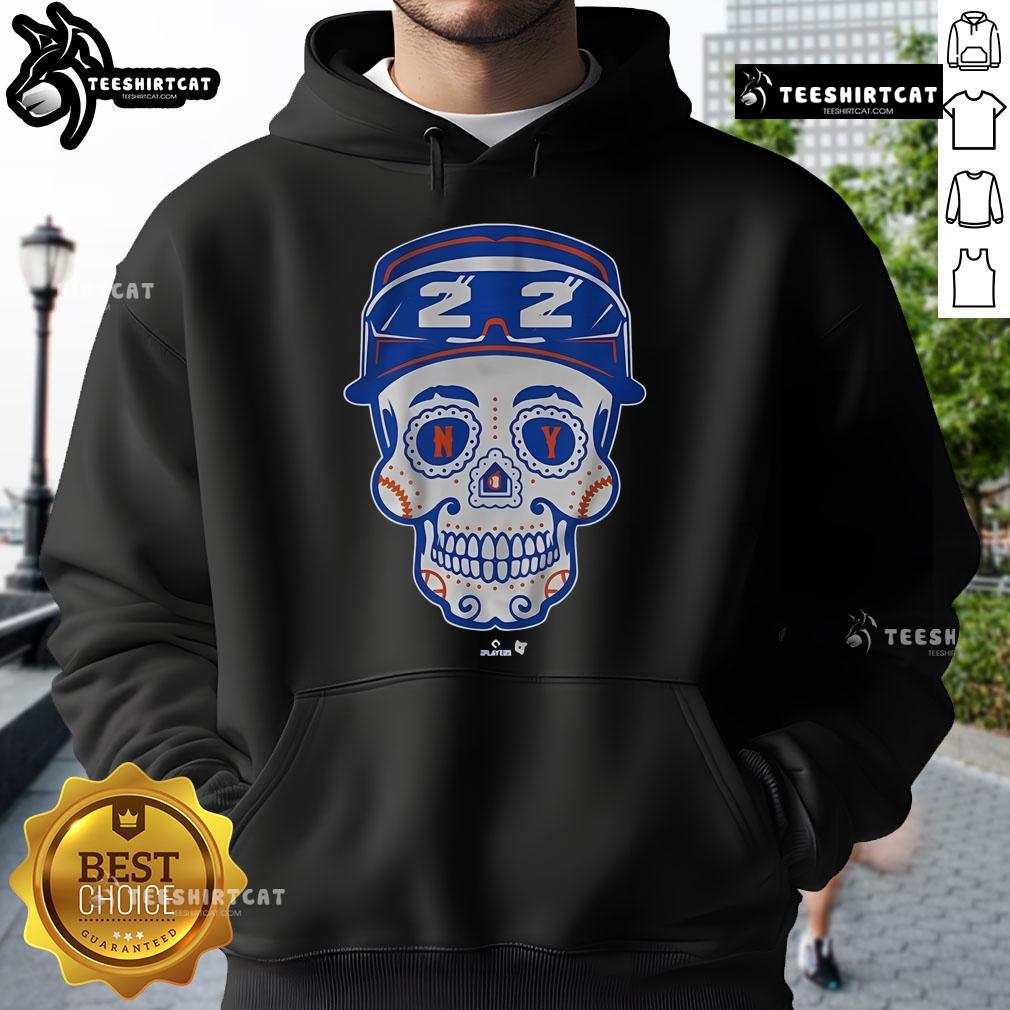 Juan Soto Queens Sugar Skull Hoodie featuring vibrant colors and intricate sugar skull design, perfect for baseball fans.