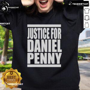 Official Justice For Daniel Penny sweatshirt featuring bold lettering and a stylish design, perfect for supporters.