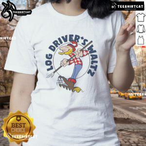 Official Log Drivers Waltz X Retrokid Ladies Tee featuring a stylish design for fans of classic Canadian music.