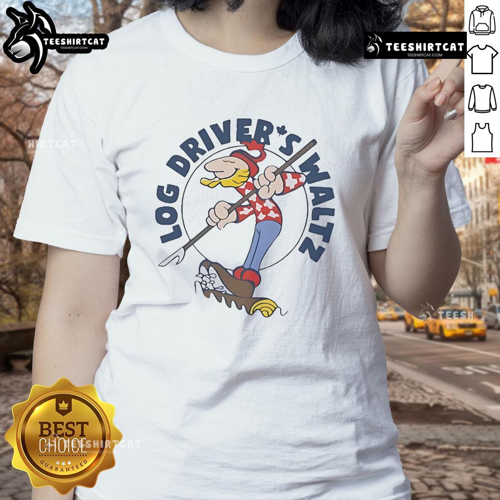 Official Log Drivers Waltz X Retrokid Ladies Tee featuring a stylish design for fans of classic Canadian music.