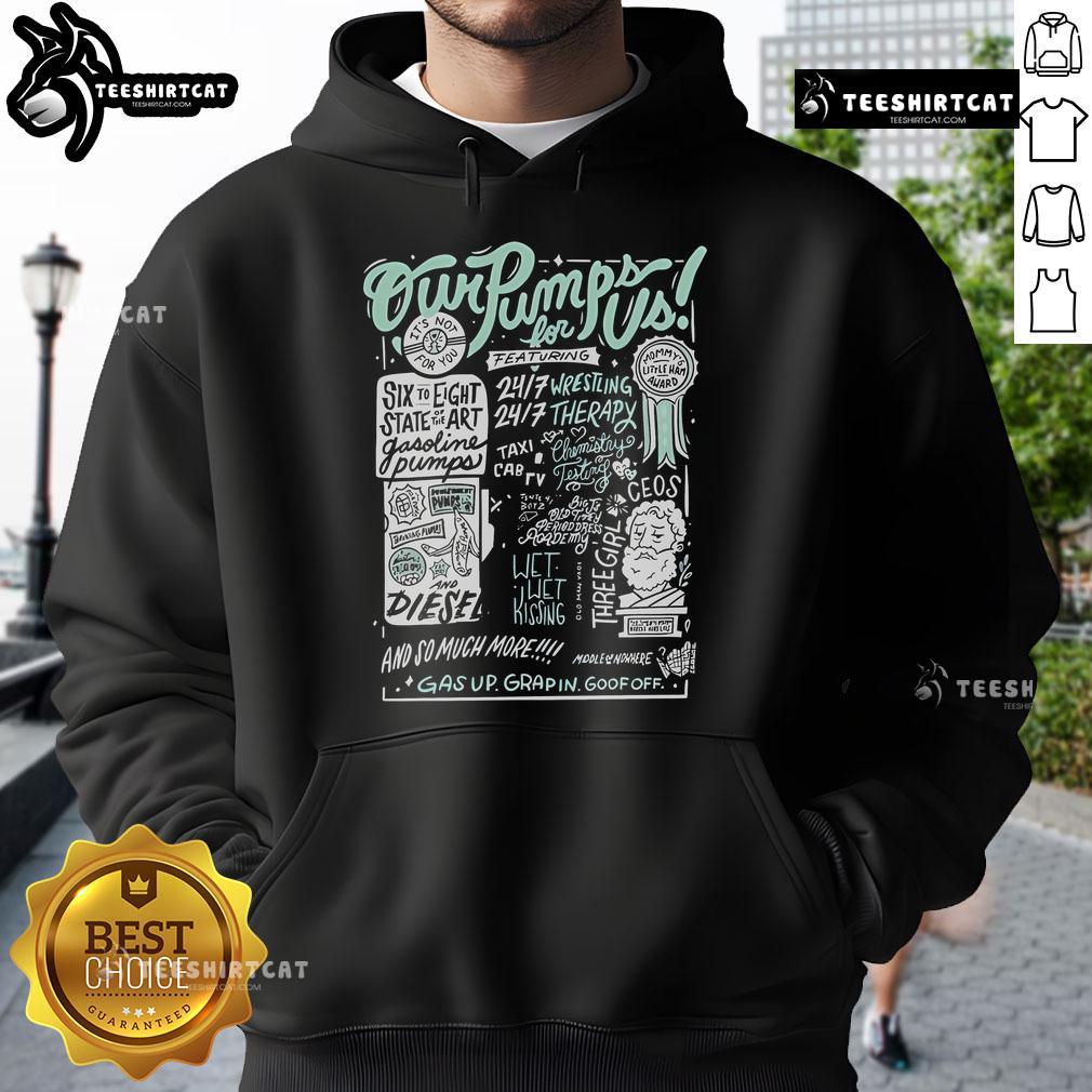 Alt Text: Official Our Pumps For Us Deluxe Blue Hoodie showcasing vibrant color and stylish design for casual wear.