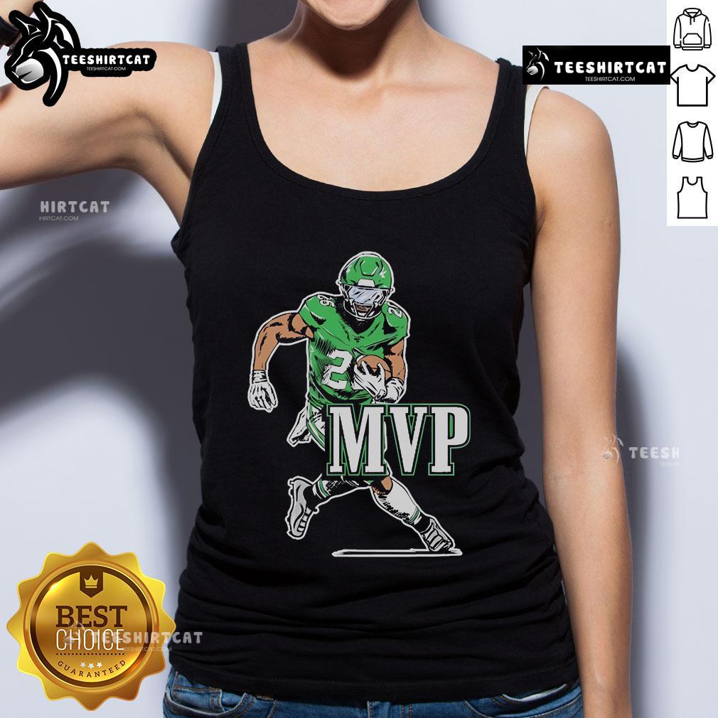 Saquon Barkley wearing an Official SB MVP Philadelphia Eagles tank top from Pardon My Take, showcasing NFL pride.