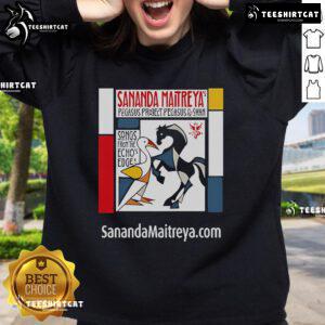 Official Sananda Maitreya Pegasus The Swan Sweatshirt featuring vibrant artwork and comfortable design for fans.