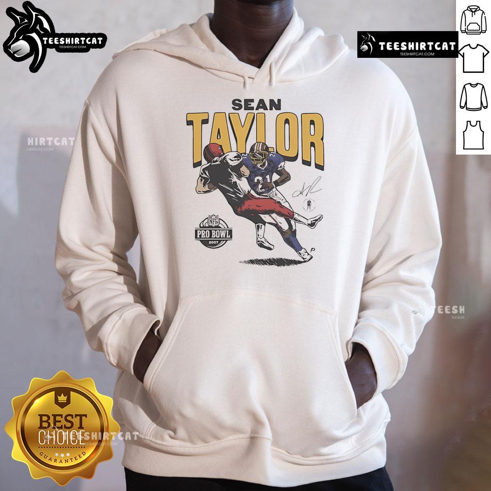 Official Sean Taylor Washington Commanders 2007 Pro Bowl caricature hoodie showcasing NFL legend's iconic style.