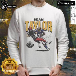 Official Sean Taylor Washington Commanders Homage 2007 Pro Bowl caricature sweatshirt featuring vibrant graphics.