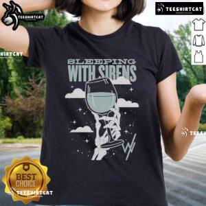 Official Sleeping With Sirens Live Jakarta Ladies Tee showcasing vibrant design and band logo for fans of the rock band.