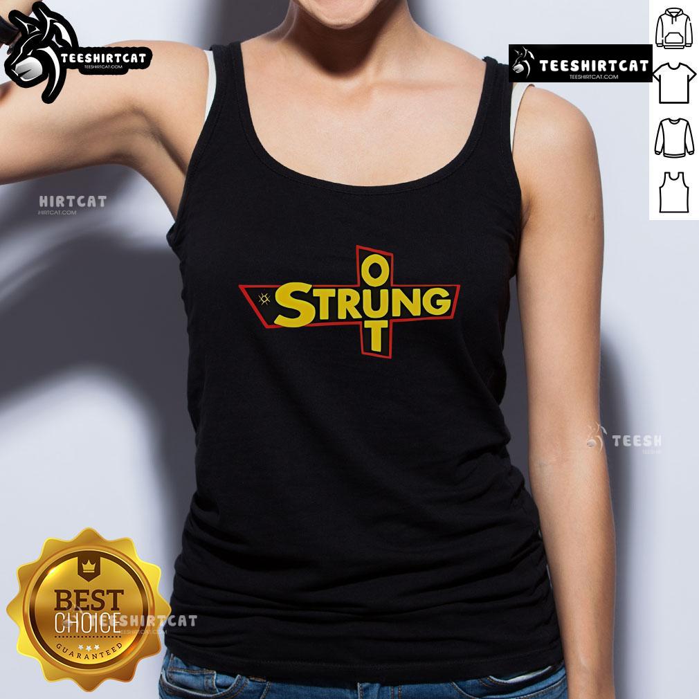 Official Strung Out Royal Logo Tank Top featuring a bold logo design on a stylish black tank for fans and casual wear.