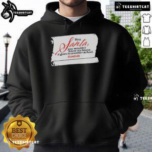 Official Technoblade Holiday hoodie featuring 'Hey Santa, You Wouldn't Know My House, It Goes To Another School' design.