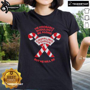 Official The Acacia Strain ladies tee featuring 'He Probably Shouldn't Be Alone' and 'Crippling Poison' design.