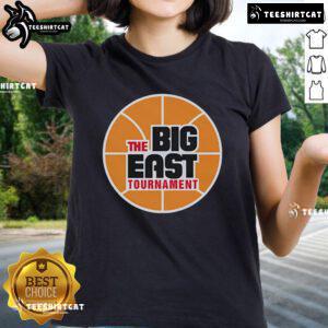 Official The Big East Tournament Ladies Tee featuring vibrant team colors and logo, perfect for fans and supporters.