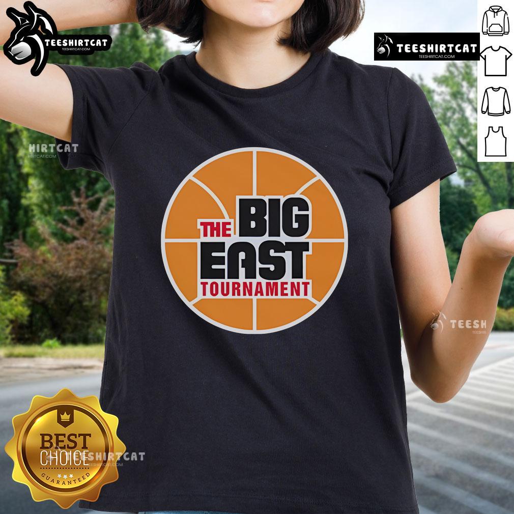 Official The Big East Tournament Ladies Tee featuring vibrant team colors and logo, perfect for fans and supporters.